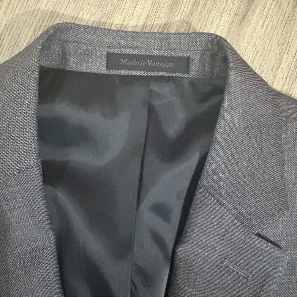 CHAPS Mens Suit Jacket Sport Coat Blazer Size 44R Gray Wool Blend Classic Office - Picture 12 of 12